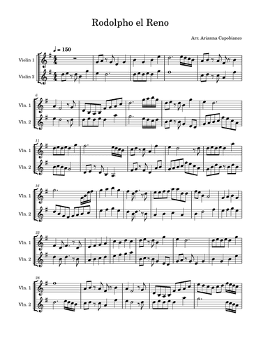 Rodolfo el Reno (Rudolf the Red Nosed Reindeer) (arr. Arianna Capobianco)