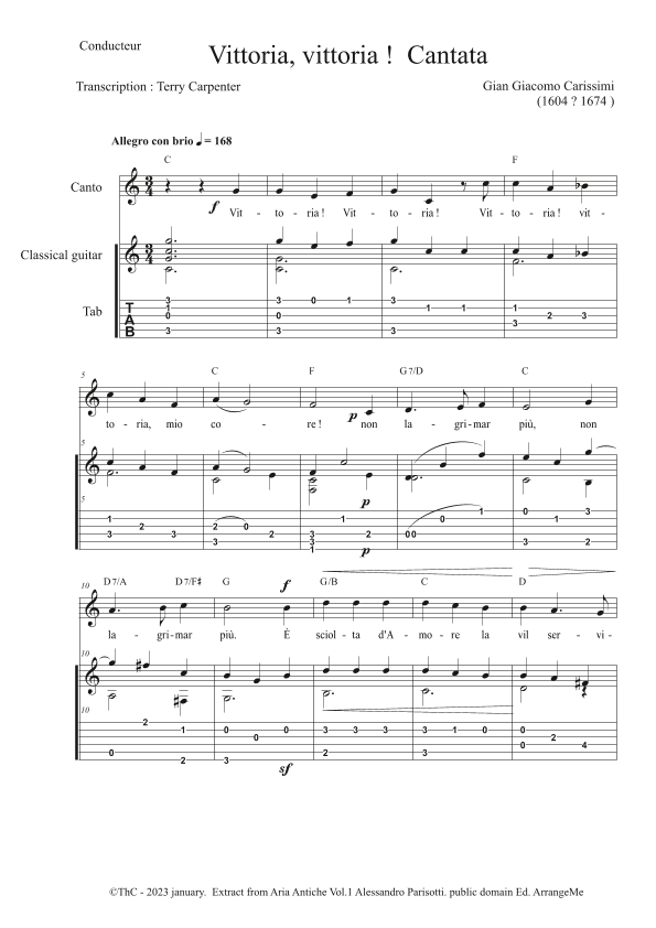 Vittoria, Vittoria ! Cantata ( extract from Aria Antiche, Vo.l 1) (arr. Terry Carpenter)