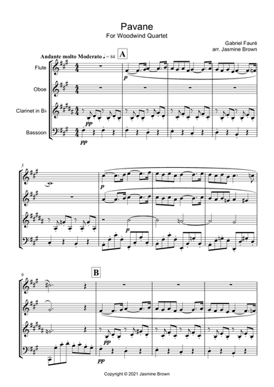 Pavane - Woodwind Quartet (arr. Jasmine Brown)
