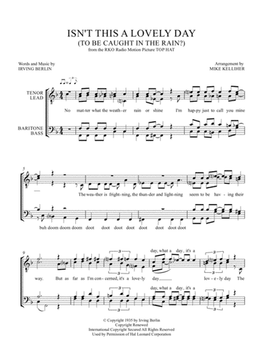 Isn't This A Lovely Day (to Be Caught In The Rain?) (arr. Mike Kelliher)