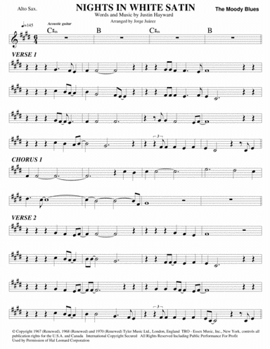 Nights In White Satin (arr. Jorge Juárez)