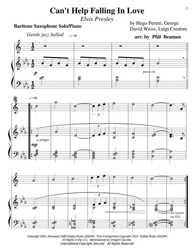 Can't Help Falling In Love (arr. Phil Beaman)