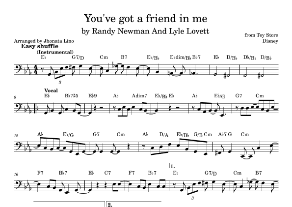 You've Got A Friend In Me (arr. Jhonata Lino)