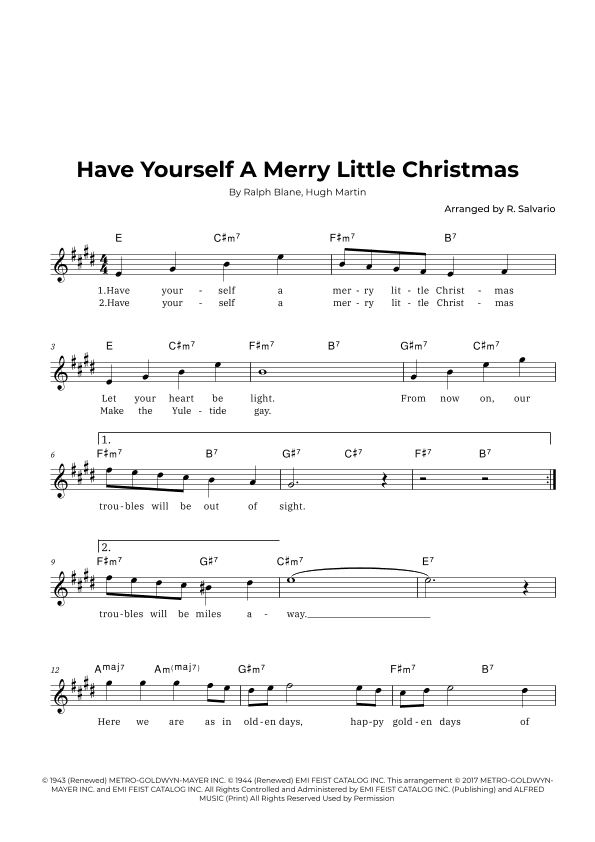 Have Yourself A Merry Little Christmas (arr. R. Salvario)