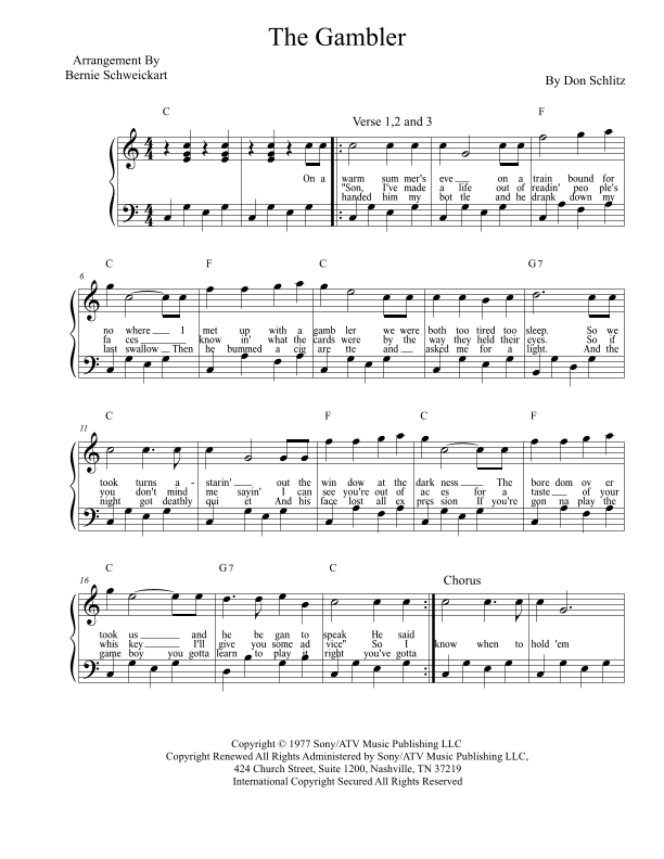 The Gambler (arr. Bernie Schweickart)