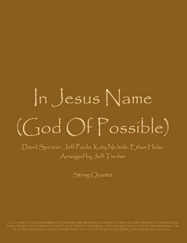 In Jesus Name (god Of Possible) (arr. Jeff Tincher)
