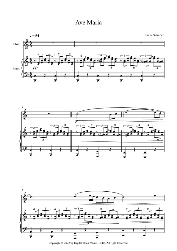 Ave Maria - Franz Schubert (Flute + Piano) (arr. Digital Book Music)