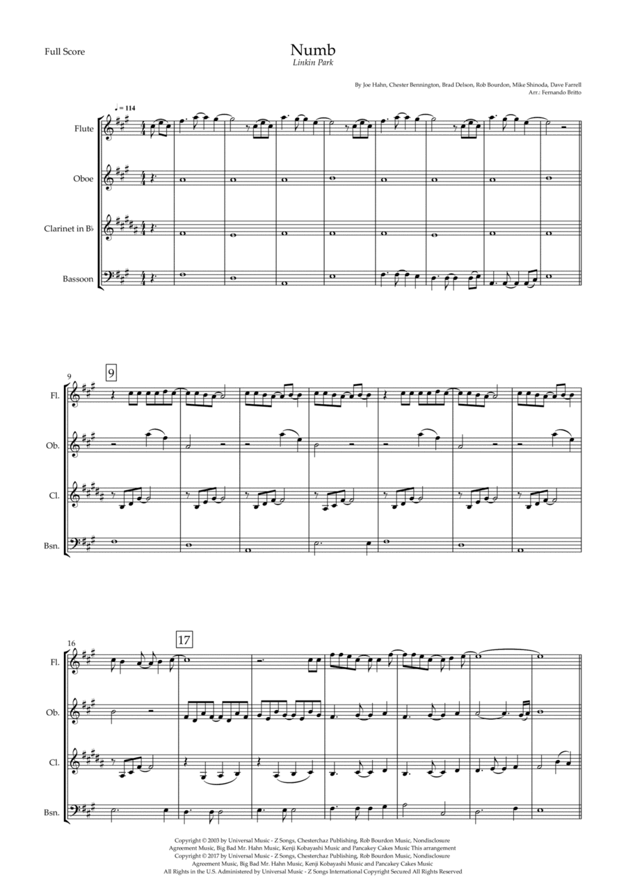 Numb (arr. Fernando Britto)