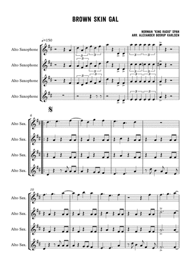 Brown Skin Gal - alto sax quartet (arr. Alexander Bosrup Karlsen)