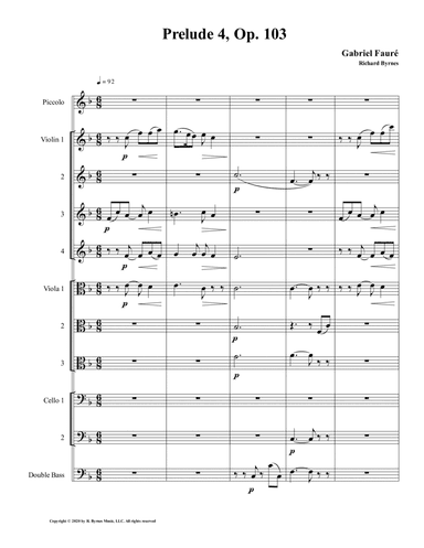Prelude 04 in F Major, Op. 103 by Gabriel Fauré (String Orchestra) (arr. Richard Byrnes)
