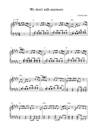 We Don't Talk Anymore (arr. Pineapplechord)