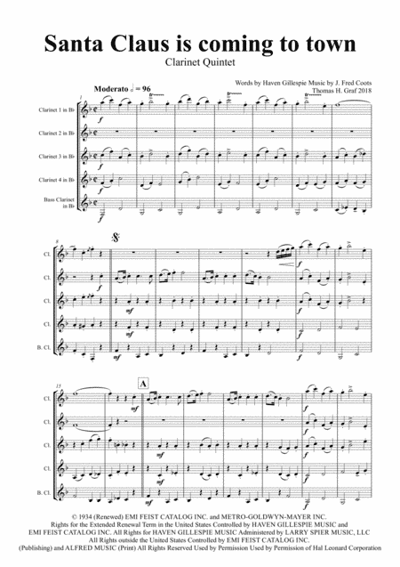 Santa Claus Is Comin' To Town (arr. Thomas H. Graf)