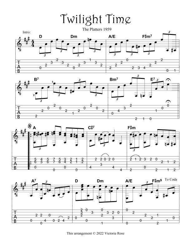 Twilight Time (arr. Victoria Rose)