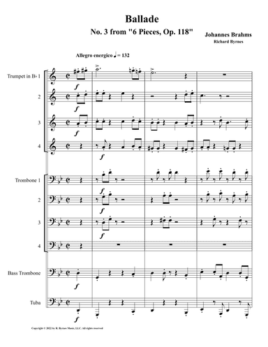 Ballade, Op. 118 (Brass Choir) (arr. Richard Byrnes)