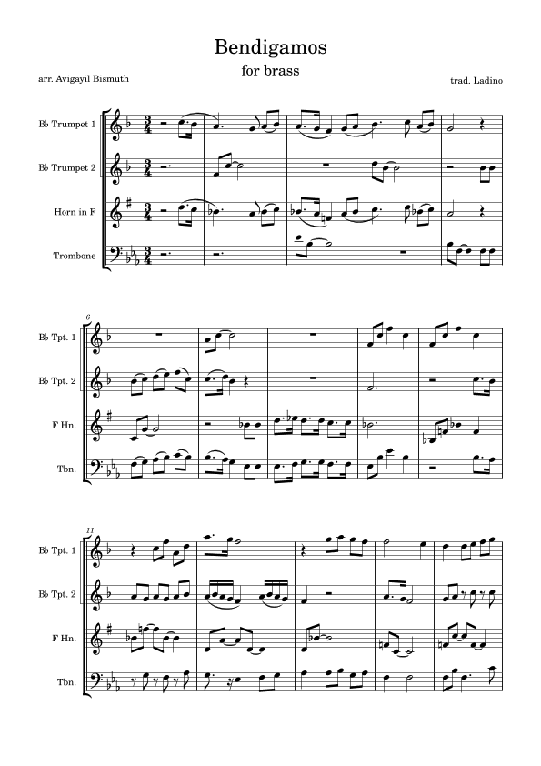 Bendigamos (arr. Avigayil Bismuth)