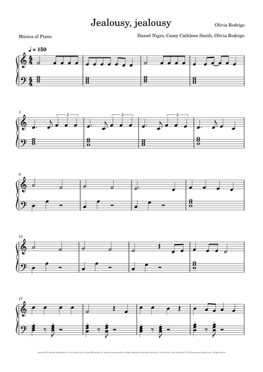 Jealousy, Jealousy (arr. Música al Piano)