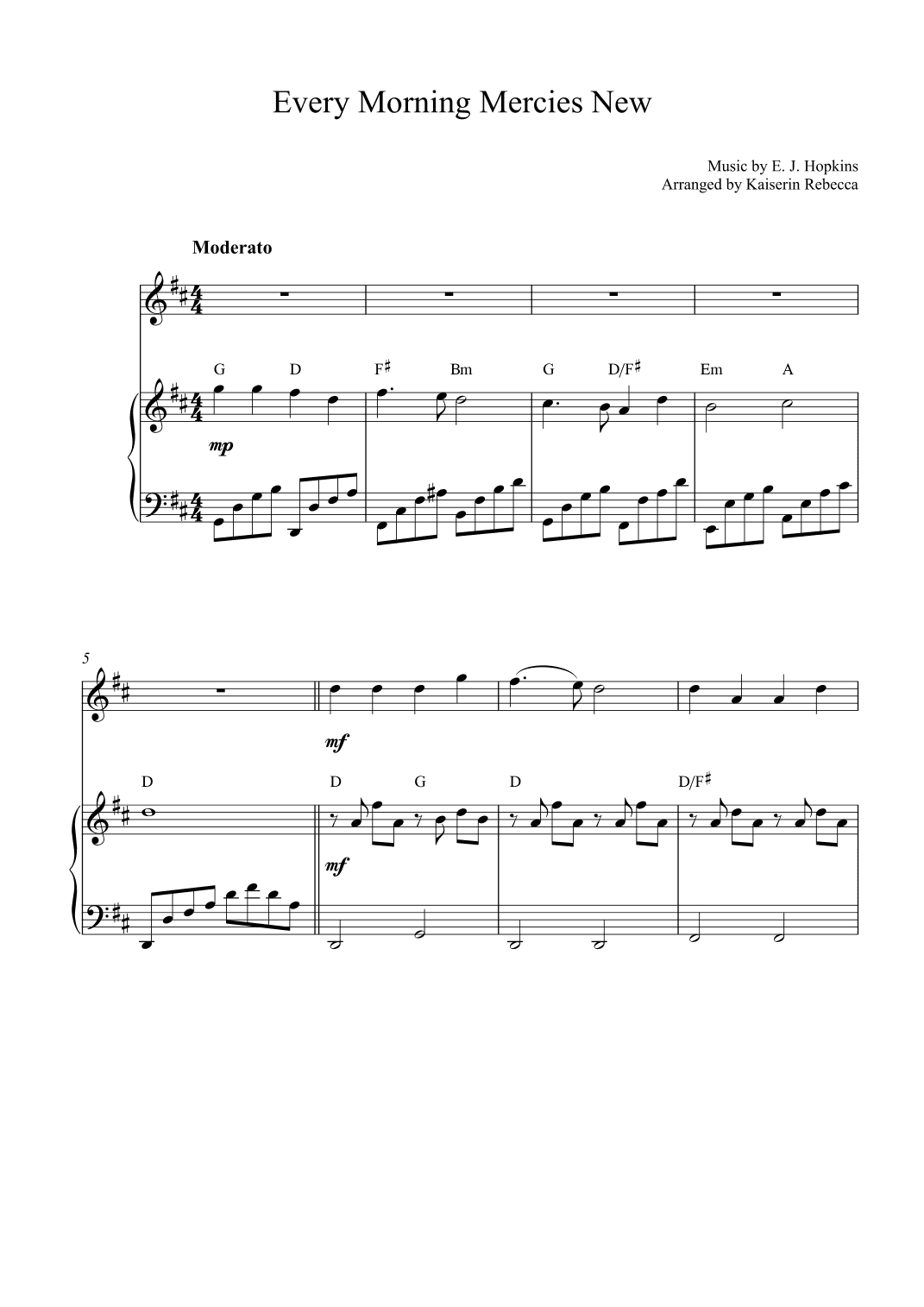 Every Morning Mercies New (arr. Kaiserin Rebecca)