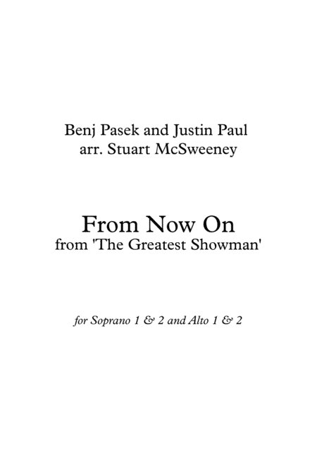 From Now On (arr. Stuart McSweeney)