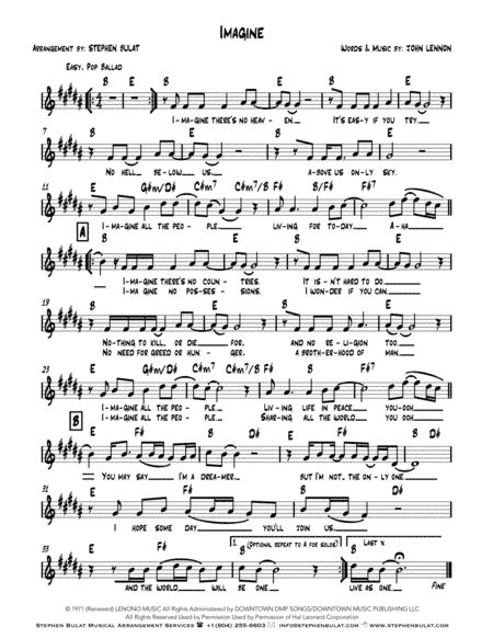Imagine (arr. Stephen Bulat)
