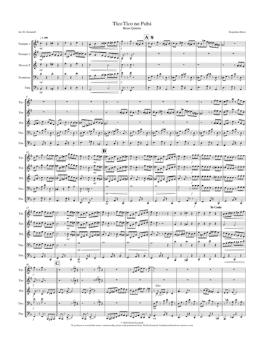 Tico Tico no Fuba: Brass Quintet (arr. K. Gemmell)