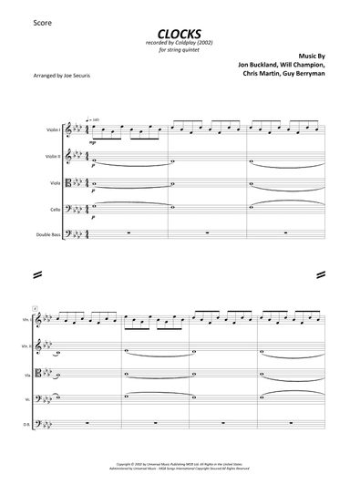 Clocks (arr. Joe Securis)