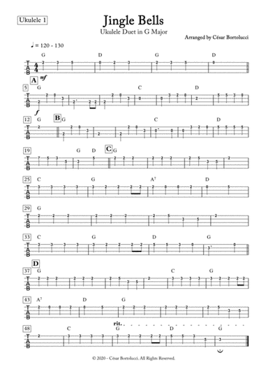 Jingle Bells (Ukulele) - For Duet or Ukulele Group (arr. ACT Bortolucci)