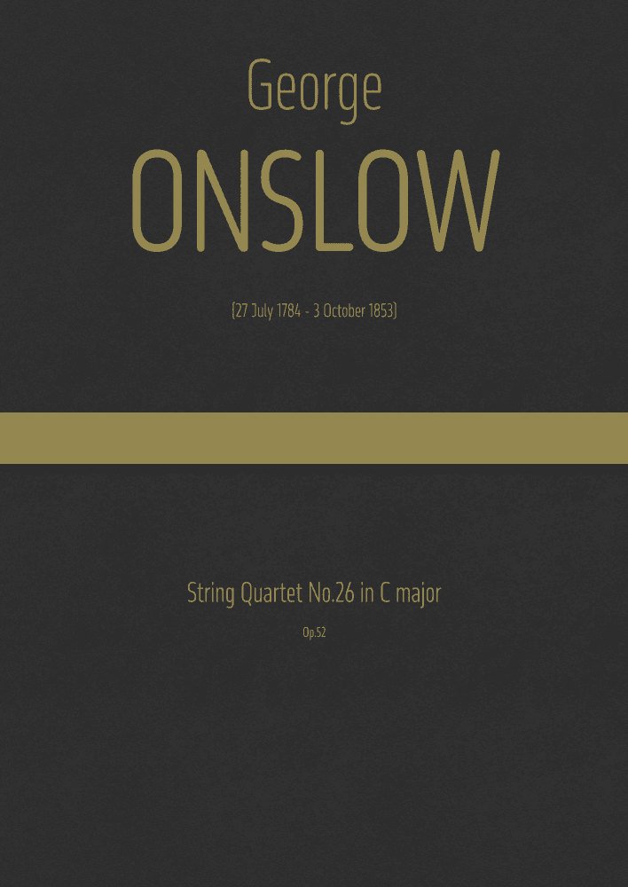 Onslow - String Quartet No.26 in C major, Op.52 (arr. J.G. Cucó Barber)