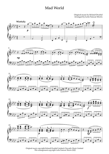 Mad World (arr. Inky Celeste)