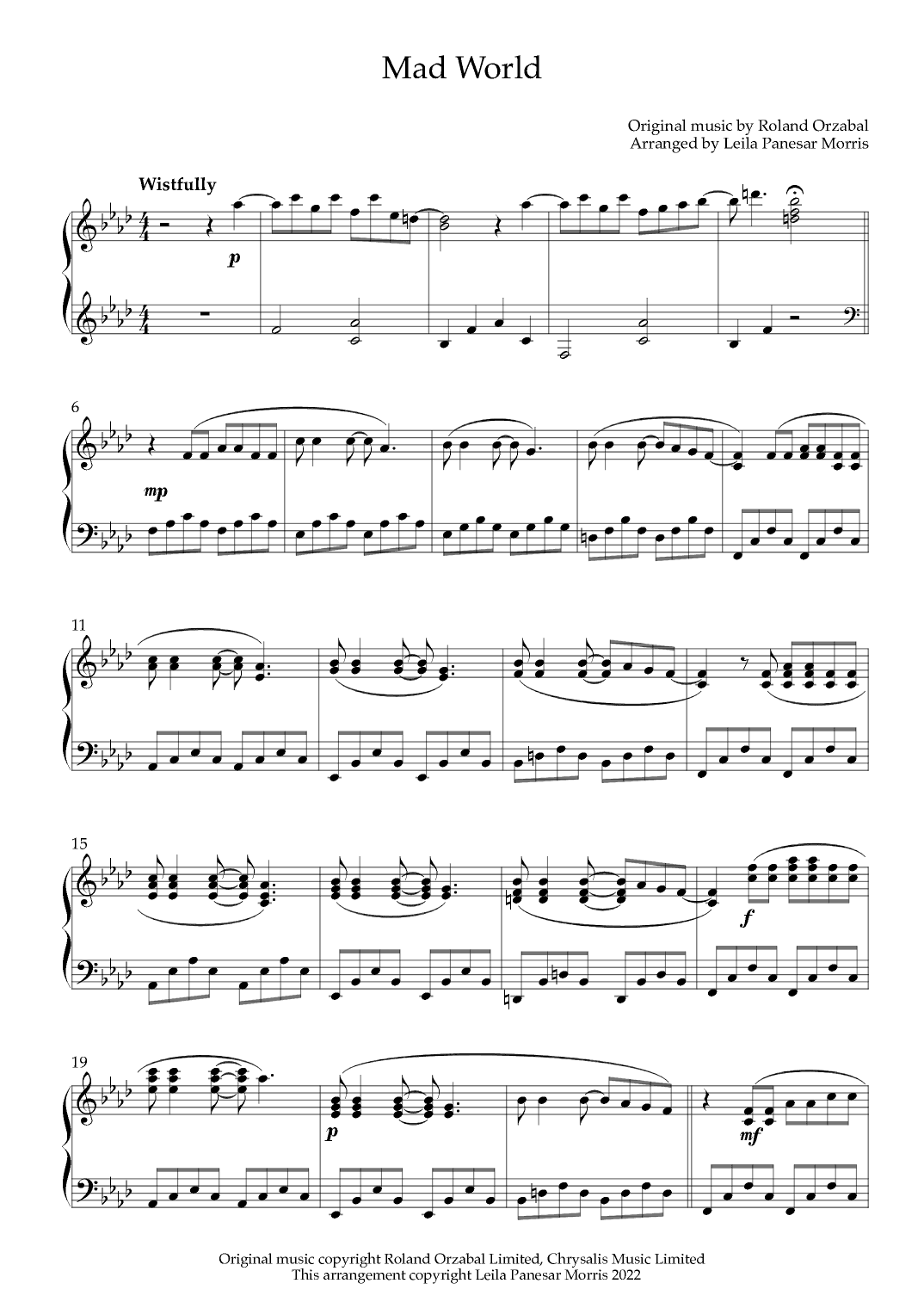 Mad World (arr. Inky Celeste)