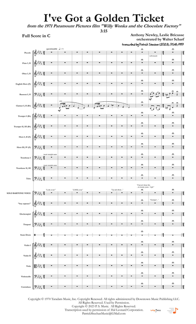 I've Got A Golden Ticket (arr. Patrick Sheehan)