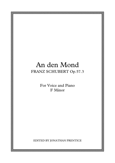 An den Mond - Schubert Op.57 (F Minor) (arr. Jonathan Prentice)