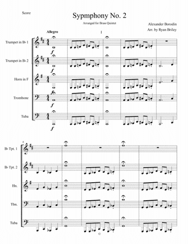 Symphony No. 2 Movement 1 (arr. Ryan Briley)