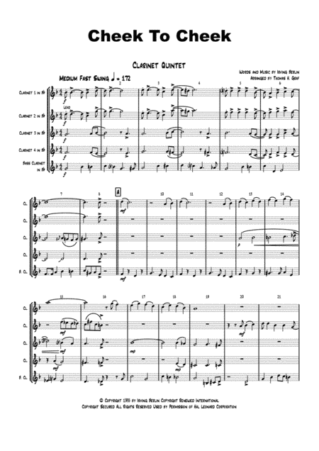 Cheek To Cheek (arr. Thomas H. Graf)