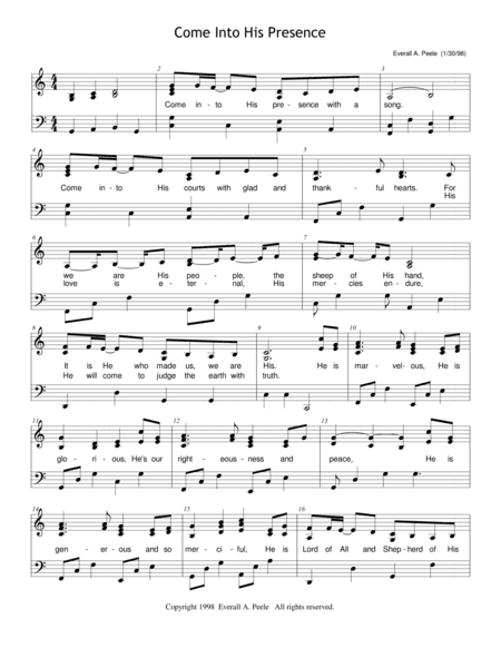 Come Into His Presence (Psalm 100)