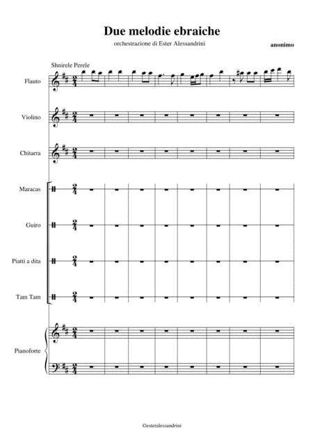 Due melodie ebraiche (arr. Ester Alessandrini)
