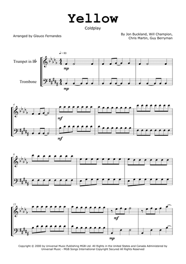 Yellow (arr. Glauco Fernandes)