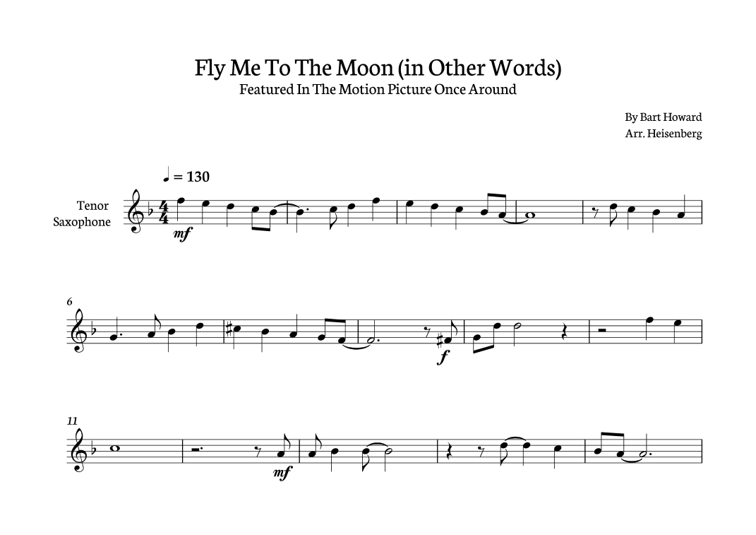 Fly Me To The Moon (in Other Words) (arr. Heisenberg)