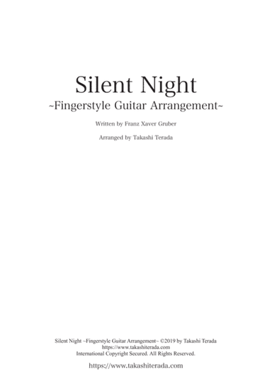 Silent Night ~Fingerstyle Guitar Arrangement~ (arr. Takashi Terada)