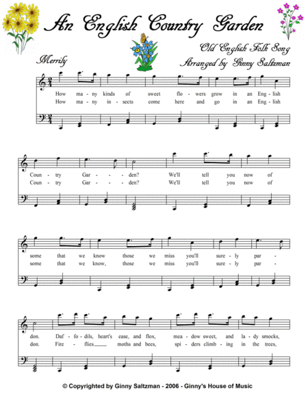 An English Country Garden (Country Gardens) (arr. Ginny Saltzman)