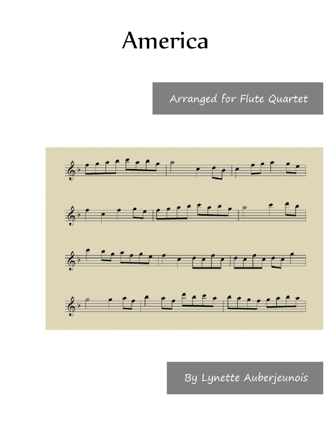 America - Flute Quartet (arr. Lynette Auberjeunois)