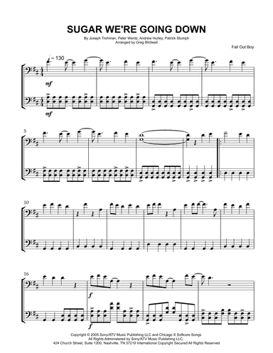 Sugar, We're Goin' Down (arr. Greg Birdwell)