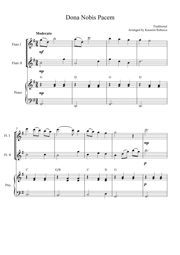 Dona Nobis Pacem (Grant us peace) (arr. Kaiserin Rebecca)