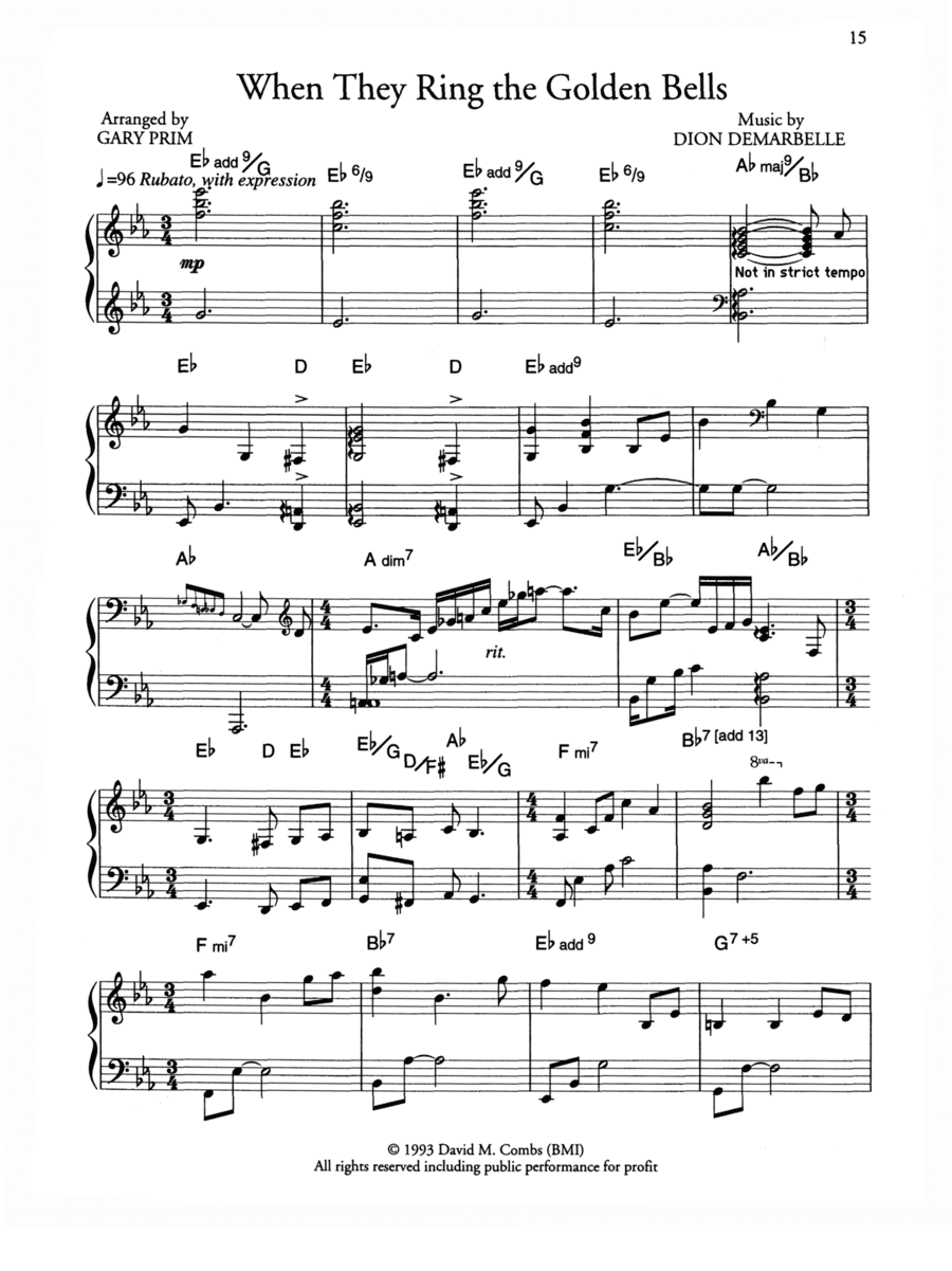 When They Ring Those Golden Bells (arr. Gary Prim)