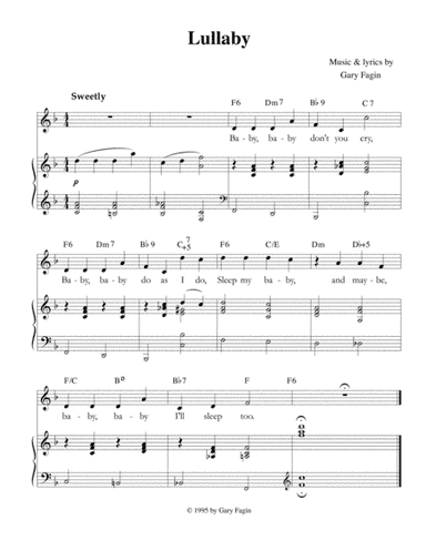 Lullaby, for voice and piano