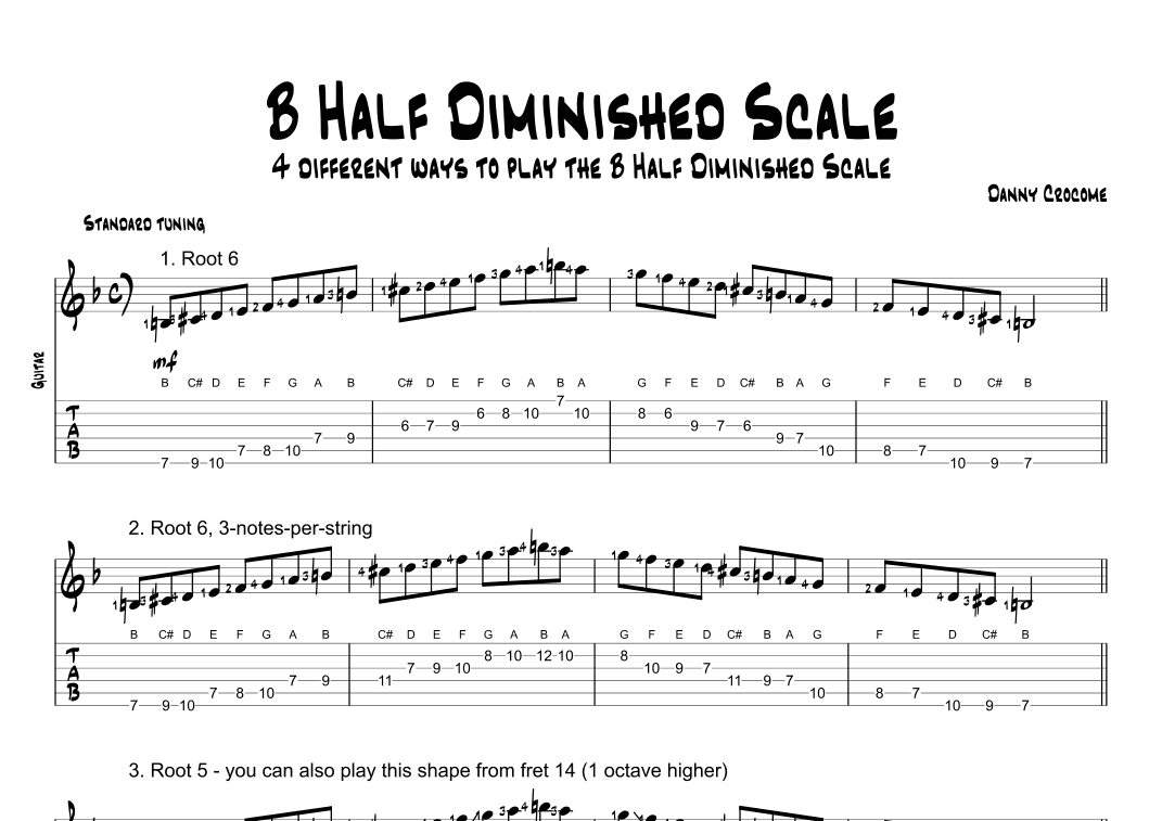 B Half Diminished Scale (4 Ways to Play)