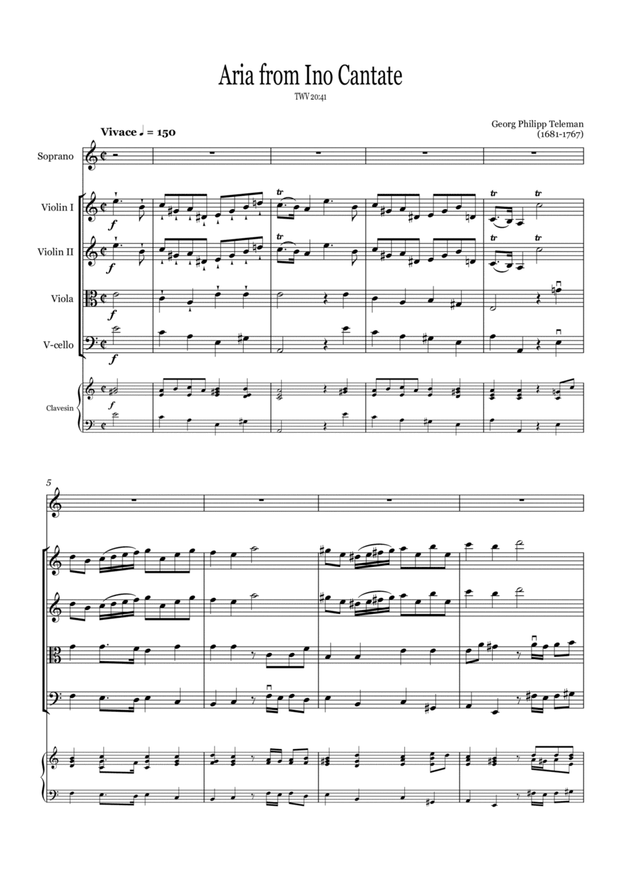 G.Ph.Telemann. Aria from Ino Cantate. TWV 20:41 (arr. Grigor Arakelian)