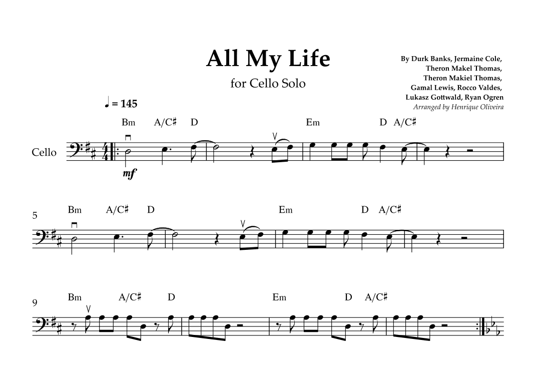All My Life (arr. Henrique Oliveira)