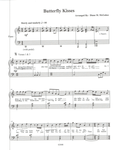 Butterfly Kisses (arr. Diane M. McGahee)