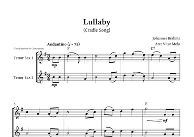 Brahms Lullaby - Tenor Sax duet (arr. Vitor Melo)