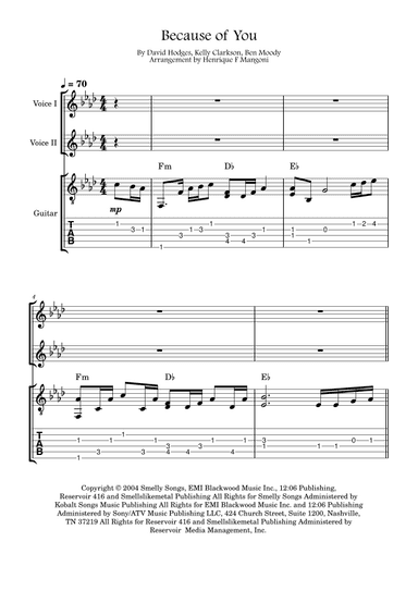 Because Of You (arr. Henrique F Mangoni)